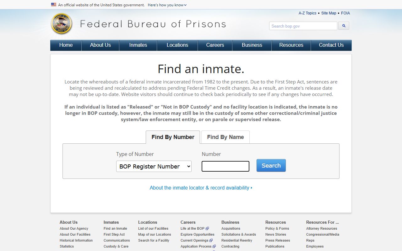 North Carolina federal inmate search BOP locator
