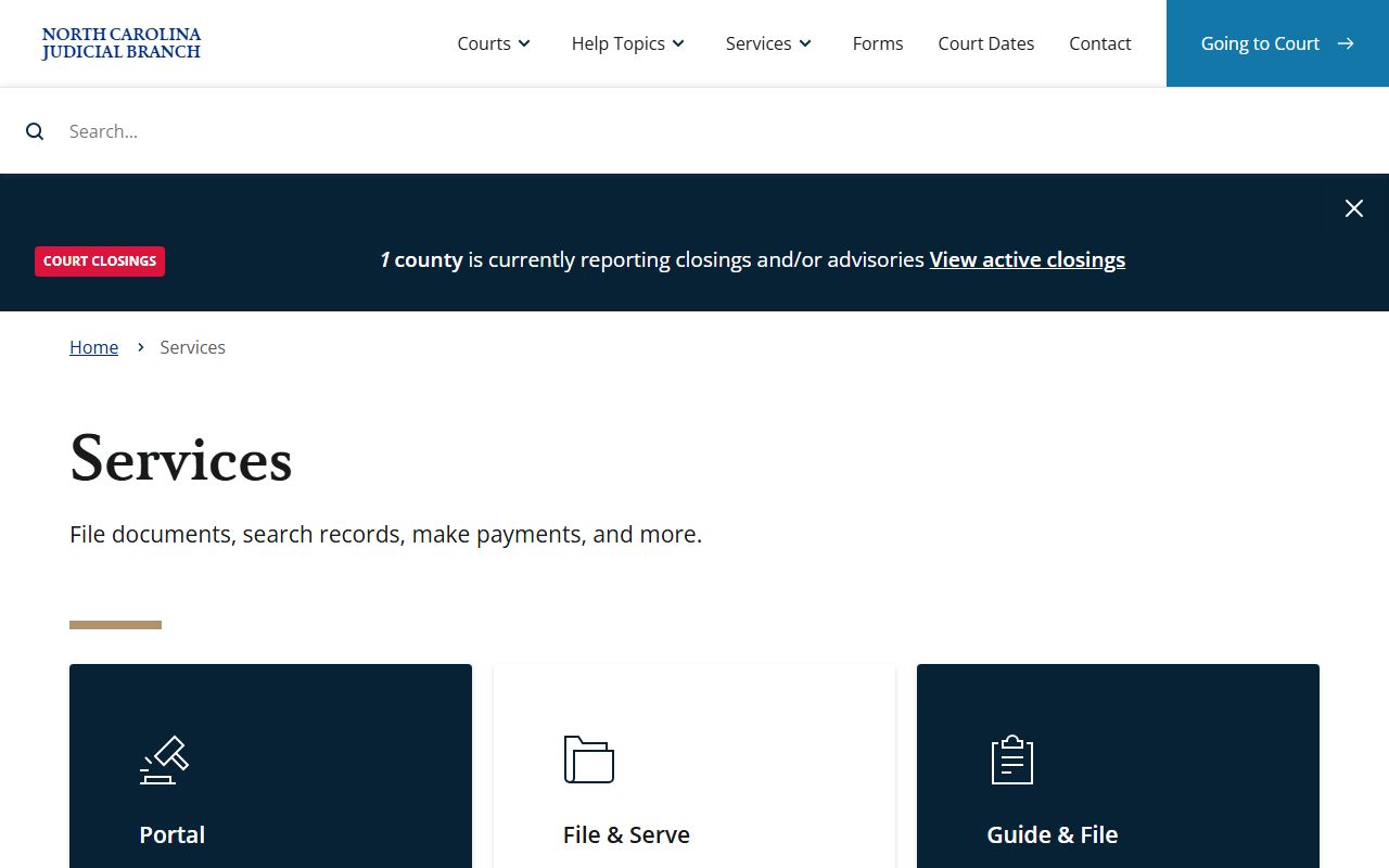 North Carolina court records after jail arrest services page